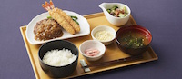 ハンバーグ(115g)&海老フライ膳