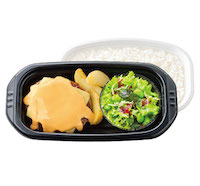 プラスべジ4種のこぼれチーズハンバーグステーキ弁当