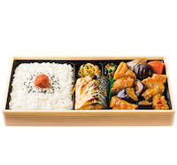 幕の内弁当(とり肉と野菜の土佐酢あんかけ)