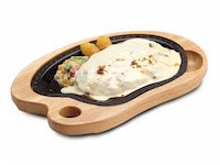 フォンデュ風チーズバーグステーキ