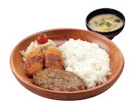 ハンバーグ&かに入りクリームコロッケ