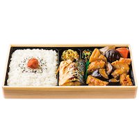 幕の内弁当(とり肉と野菜の土佐酢あんかけ)