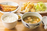 冷汁と鶏天の定食