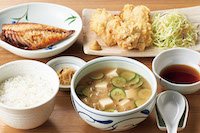 冷汁ととり天の定食