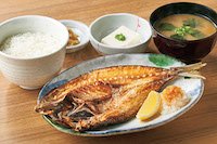 真アジの一汐干し定食