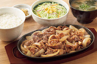 特・鉄板牛バラ焼き定食
